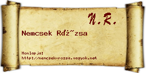 Nemcsek Rózsa névjegykártya